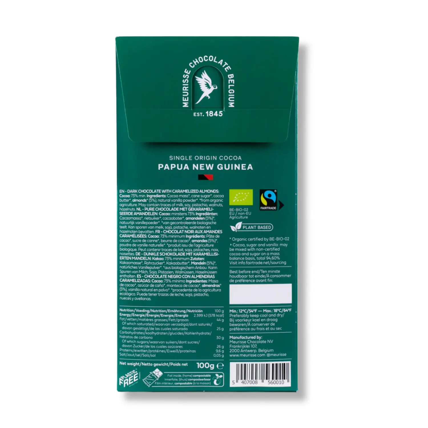 Gorzka czekolada Meurisse z karmelizowanymi migdałami 100g - Image 4