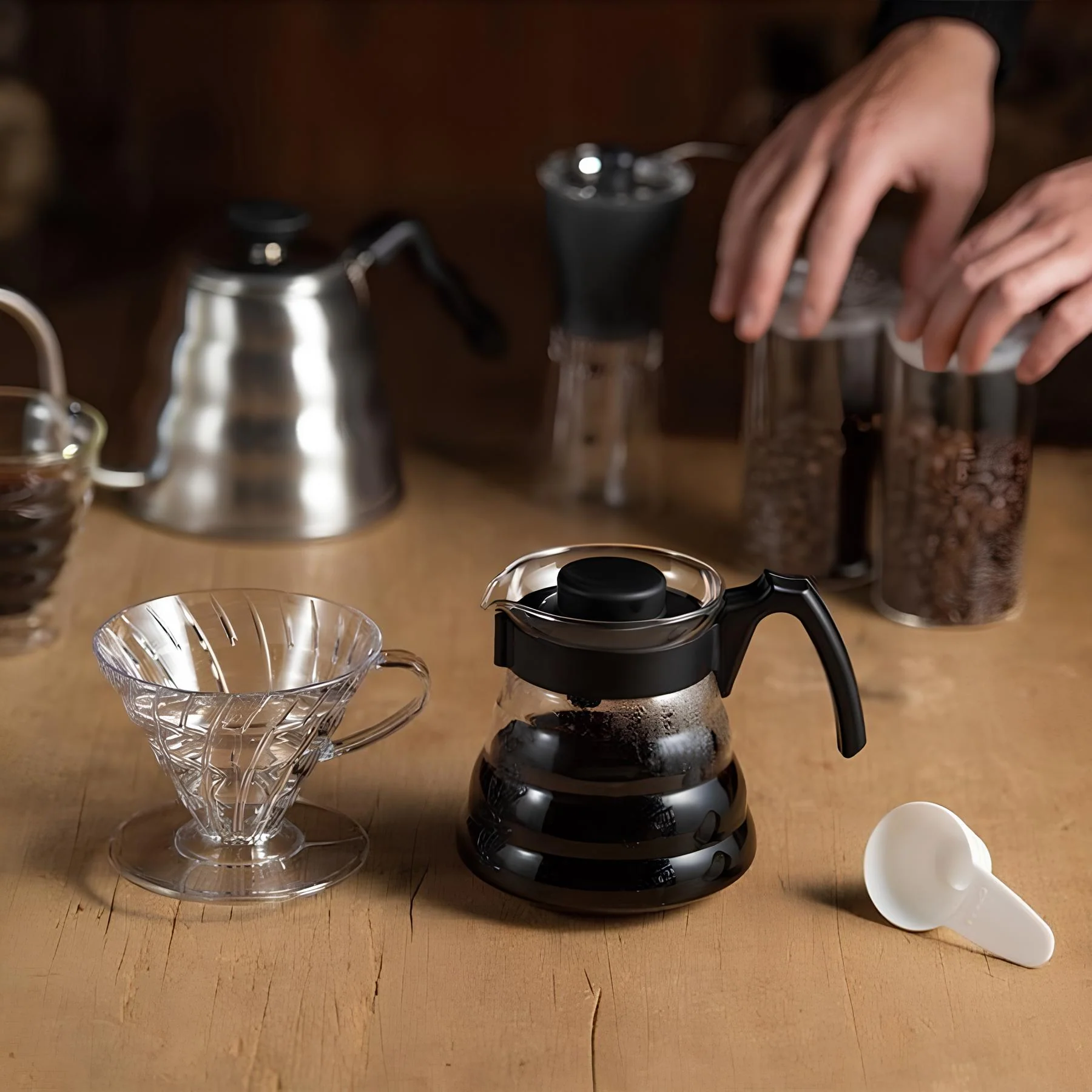 Zestaw do parzenia kawy Hario V60 Craft – dripper, serwer i filtry papierowe - Image 2
